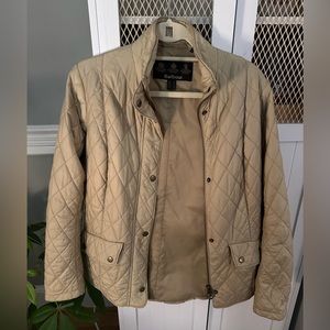 Barbour Quilted Tan Jacket Size 12